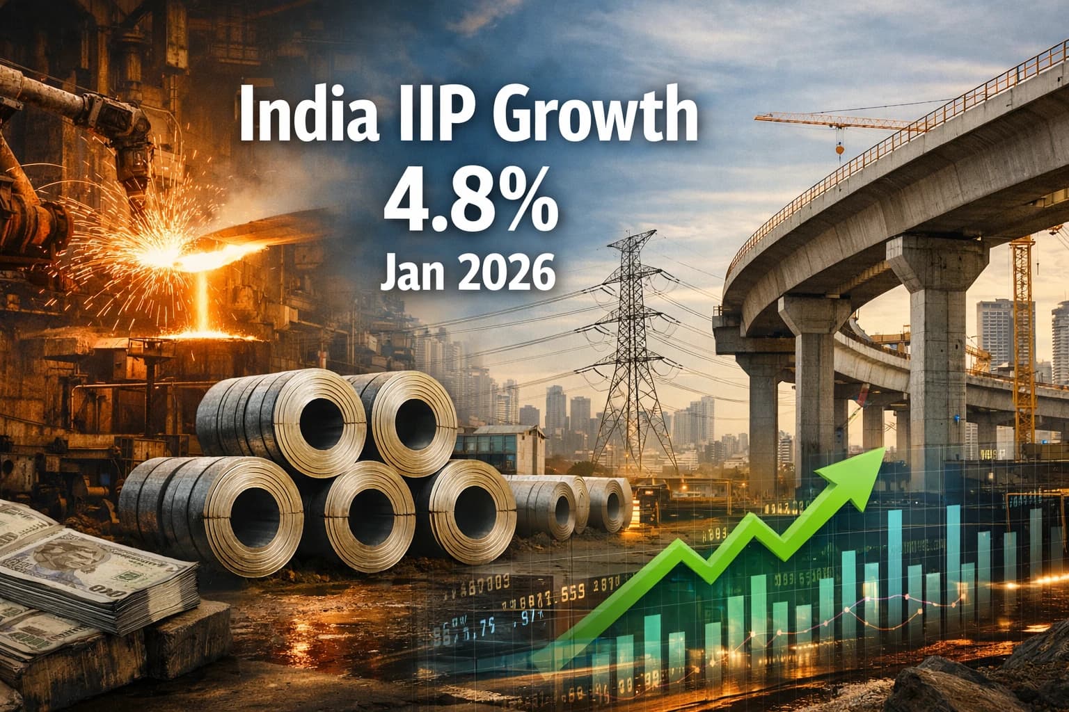 India IIP Growth Slows to 4.8% in January 2026