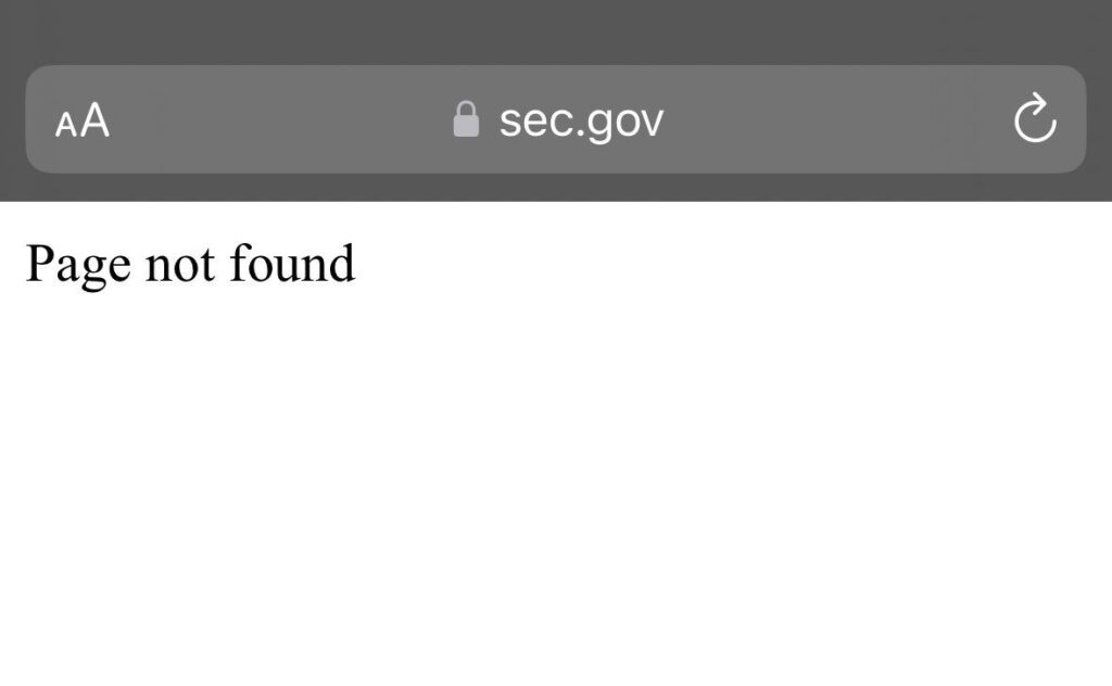 SEC Government Website Experiencing Technical Issues