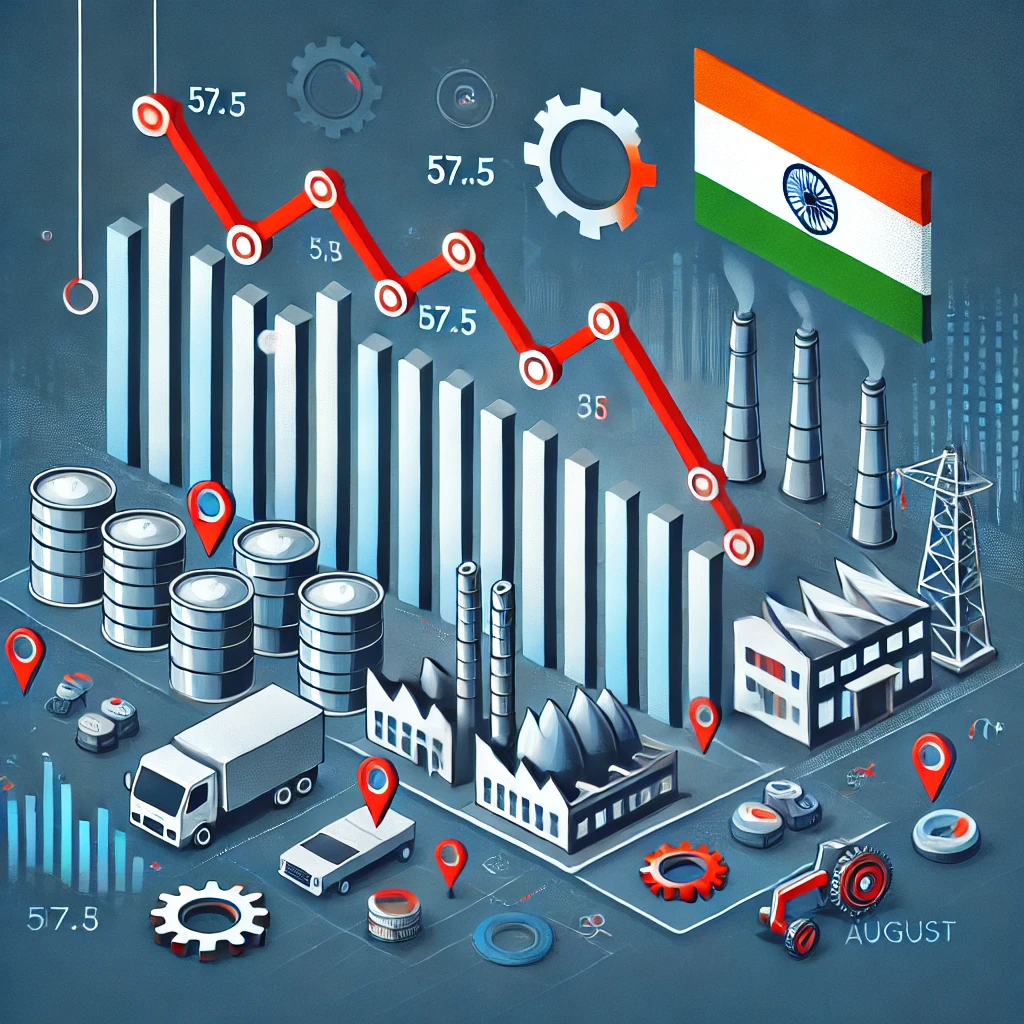 India’s Manufacturing PMI Falls to 57.5 in August, Missing Expectations of 57.9 and Hitting 3-Month Low