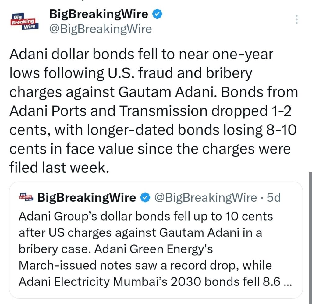 Fitch Places Adani Energy Solutions and Adani Electricity Mumbai Default Ratings on Negative Watch Due to Bribery Charges