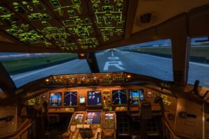 view of an airplane interior