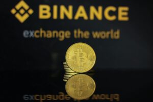 close up of a gold bitcoin