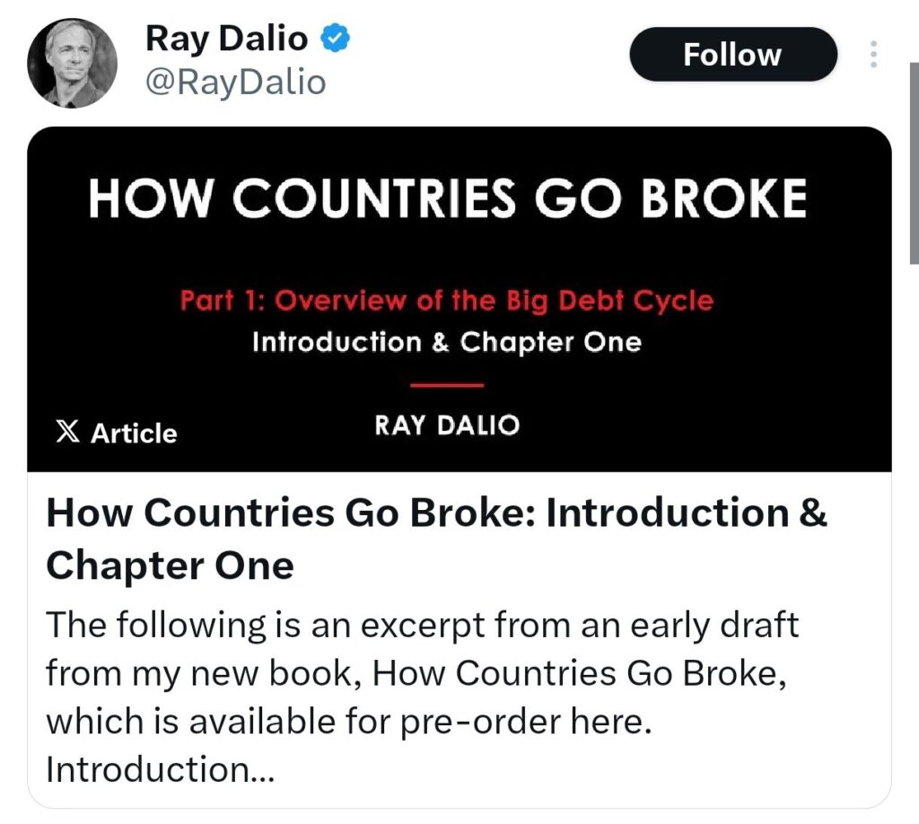 Ray Dalio Warns U.S. Debt Crisis Could Lead to Financial Trouble