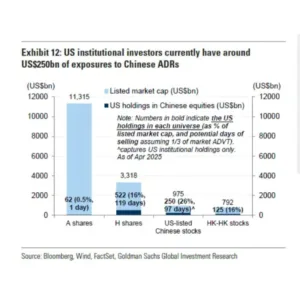 Goldman Warns: U.S. Investors May Be Forced to Sell $800 Billion in Chinese Stocks Amid Decoupling Risk
