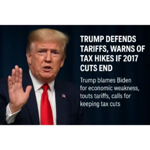 Trump Defends Tariffs, Warns of Tax Hikes if 2017 Cuts End