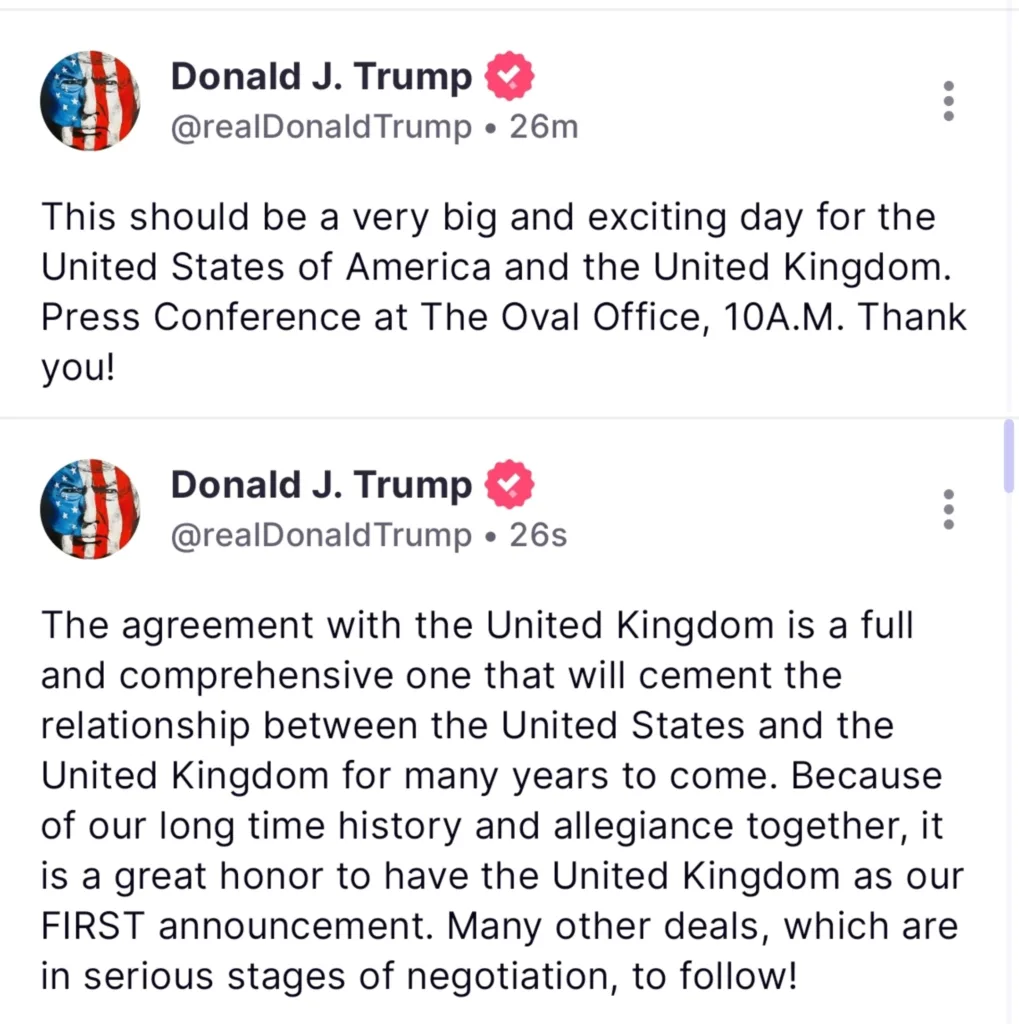 Trump to Announce New Trade Deal in Oval Office Press Conference Trump to Announce New Trade Deal in Oval Office Press Conference