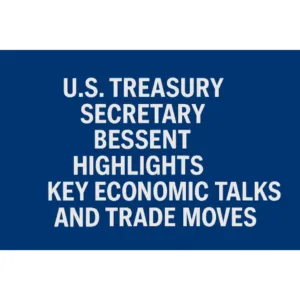 U.S. Treasury Secretary Bessent Highlights Key Economic Talks and Trade Moves