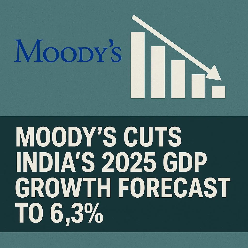 Moody’s Cuts India’s 2025 GDP Growth Forecast to 6.3% Amid Global Slowdown Concerns