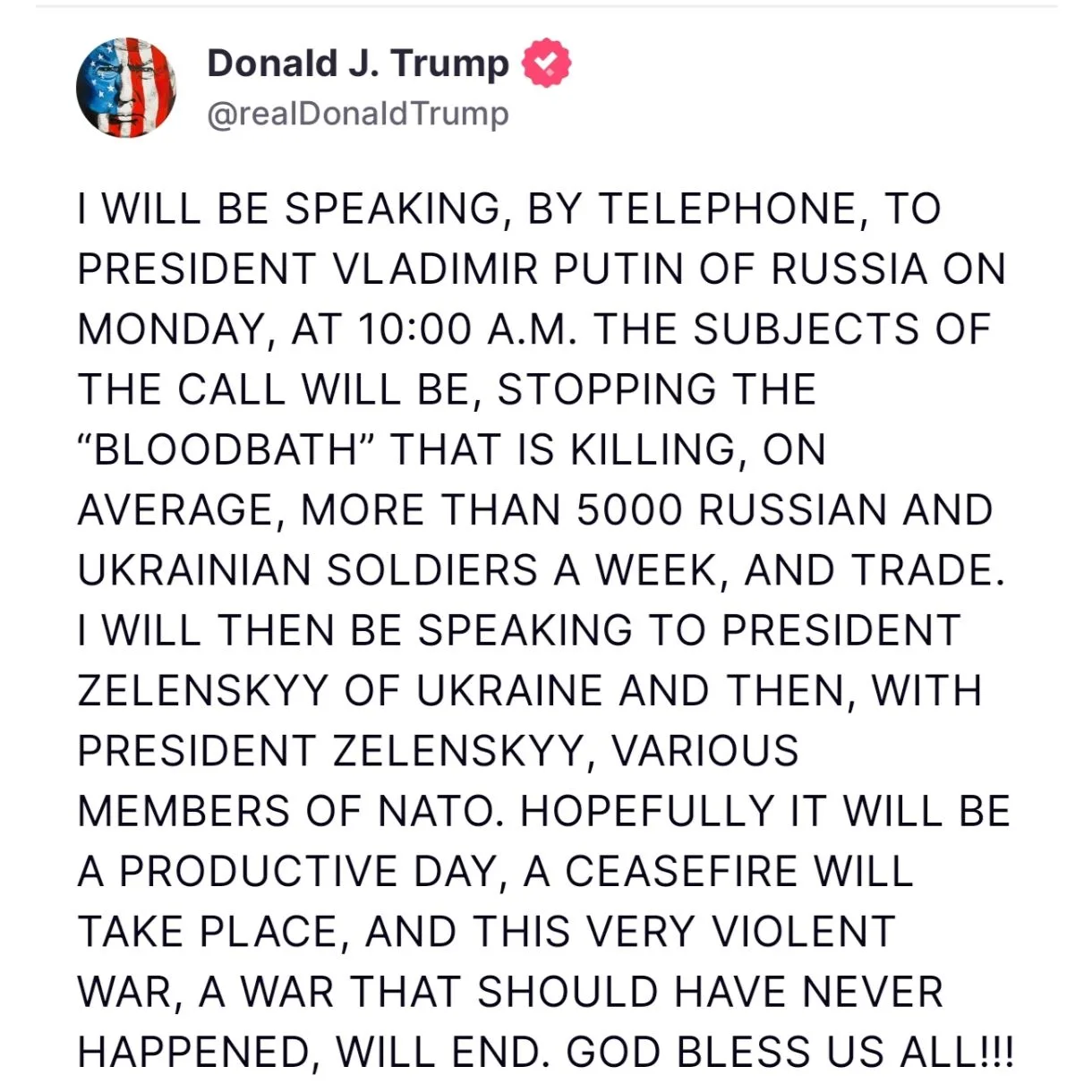 Donald Trump to Hold Talks with Putin and Zelenskyy to Discuss Ukraine War and Ceasefire