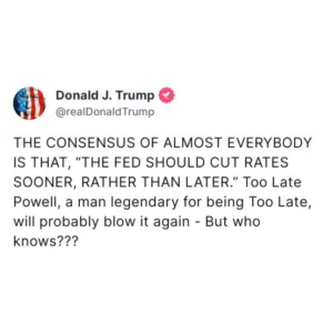 Donald J. Trump on Federal Reserve Interest Rates