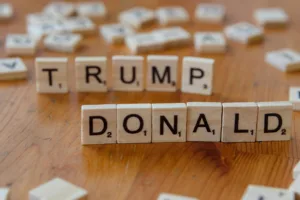 scrabble tiles spelling donald trump