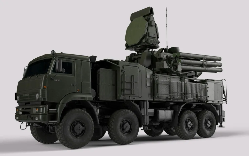military anti aircraft vehicle with missile system