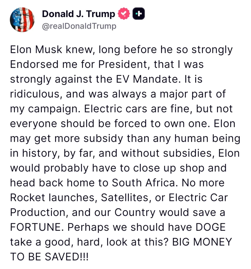 Trump Slams EV Mandates, Musk Calls for New Political Party Over Spending Bill Trump Slams EV Mandates, Musk Calls for New Political Party Over Spending Bill