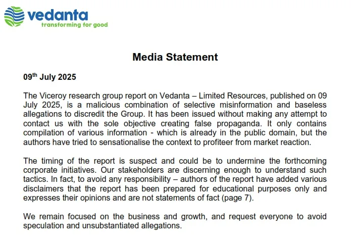 Vedanta’s Financial Crisis: Debt Trap, Asset Misuse & Imminent Collapse: Viceroy Research Vedanta’s Financial Crisis: Debt Trap, Asset Misuse & Imminent Collapse: Viceroy Research