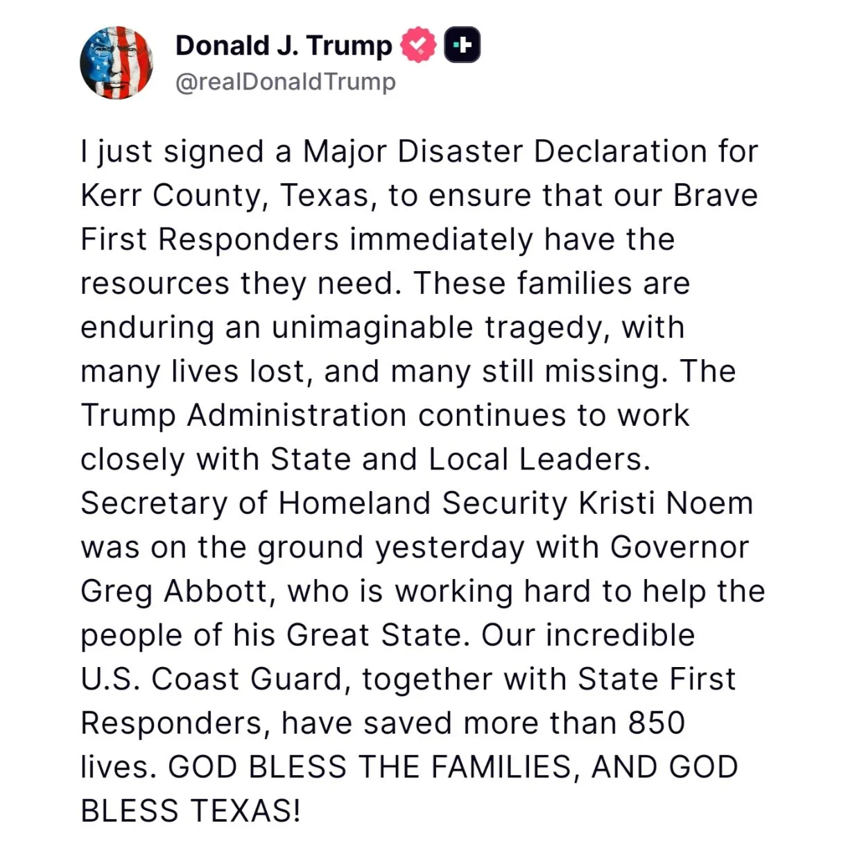 Texas Flash Flood Tragedy: President Trump Signs Major Disaster Declaration