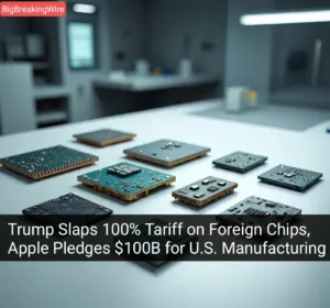 Trump Imposes 100% Tariff on Foreign Chips, Apple Commits $100B to U.S. Production