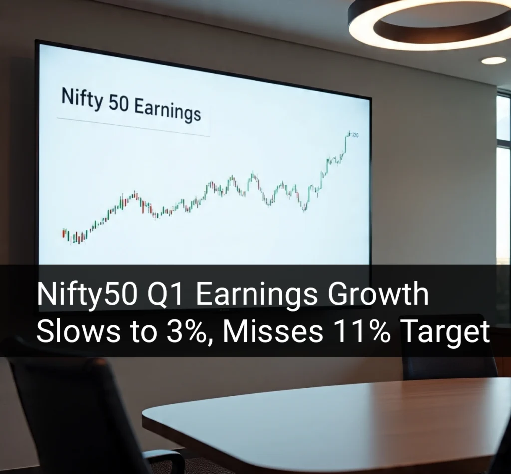 Nifty 50 Q1 Earnings Growth Slows to 3%, Misses 11% Target