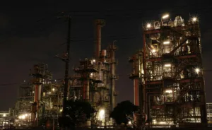 construction site at nighttime
