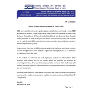 SEBI Warns Public Against Unregulated Digital Gold Investments