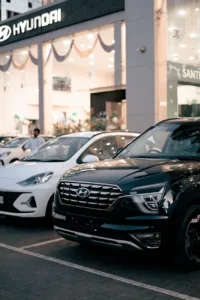 India’s Automotive Industry Hits Record Sales in October 2025 photo of new cars parked in front of a car dealership