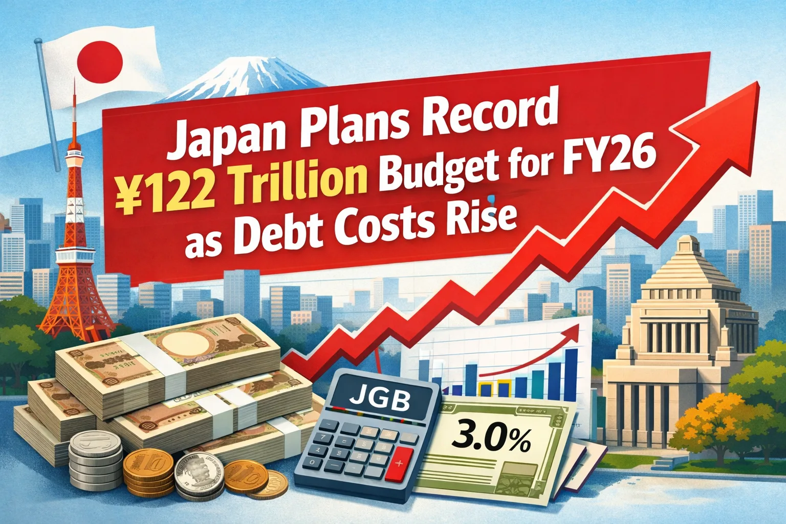 Japan Plans Record ¥122 Trillion Budget for FY26 as Debt Costs Rise