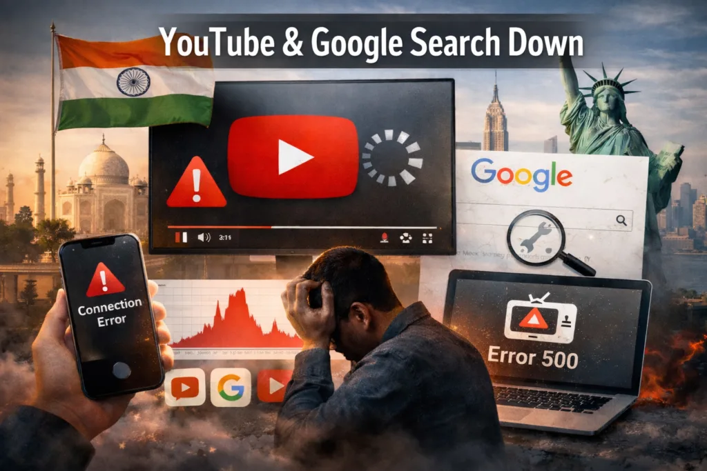 YouTube and Google Search Reported Down in India and United States