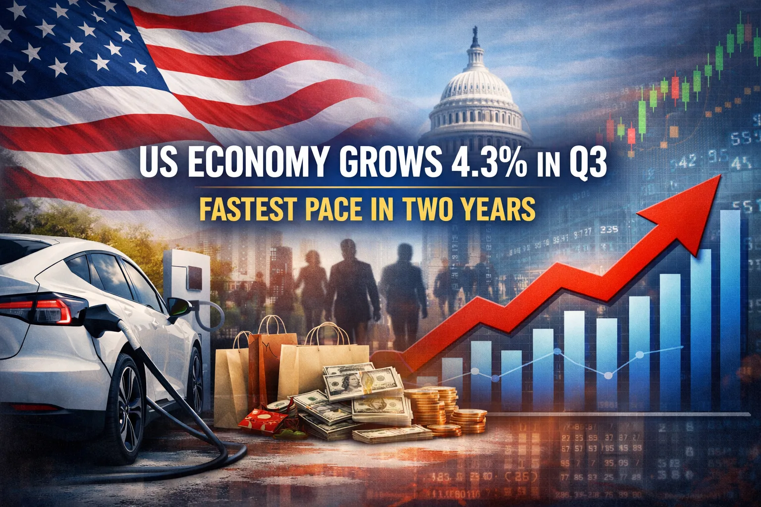 US Economy Grows 4.3% in Q3, Beating Expectations