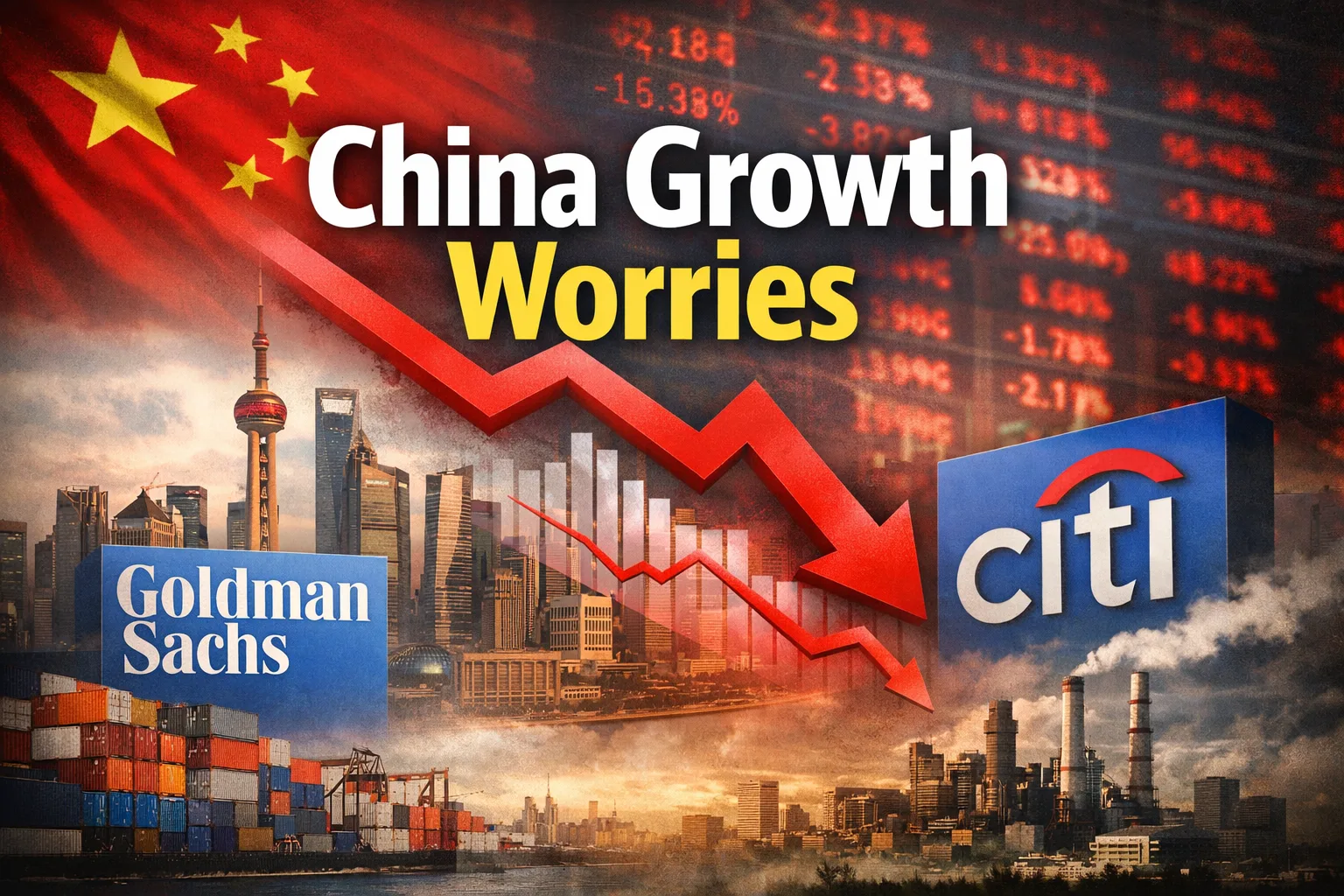 China Growth Risks Increase as Goldman Sachs and Citi Turn Cautious 1 Your Pulse on Stocks, Finance, Markets & the Global Economy China Growth Risks Increase as Goldman Sachs and Citi Turn Cautious