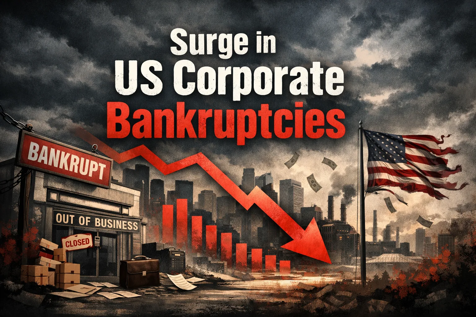 US Corporate Bankruptcies Surge to 15-Year High