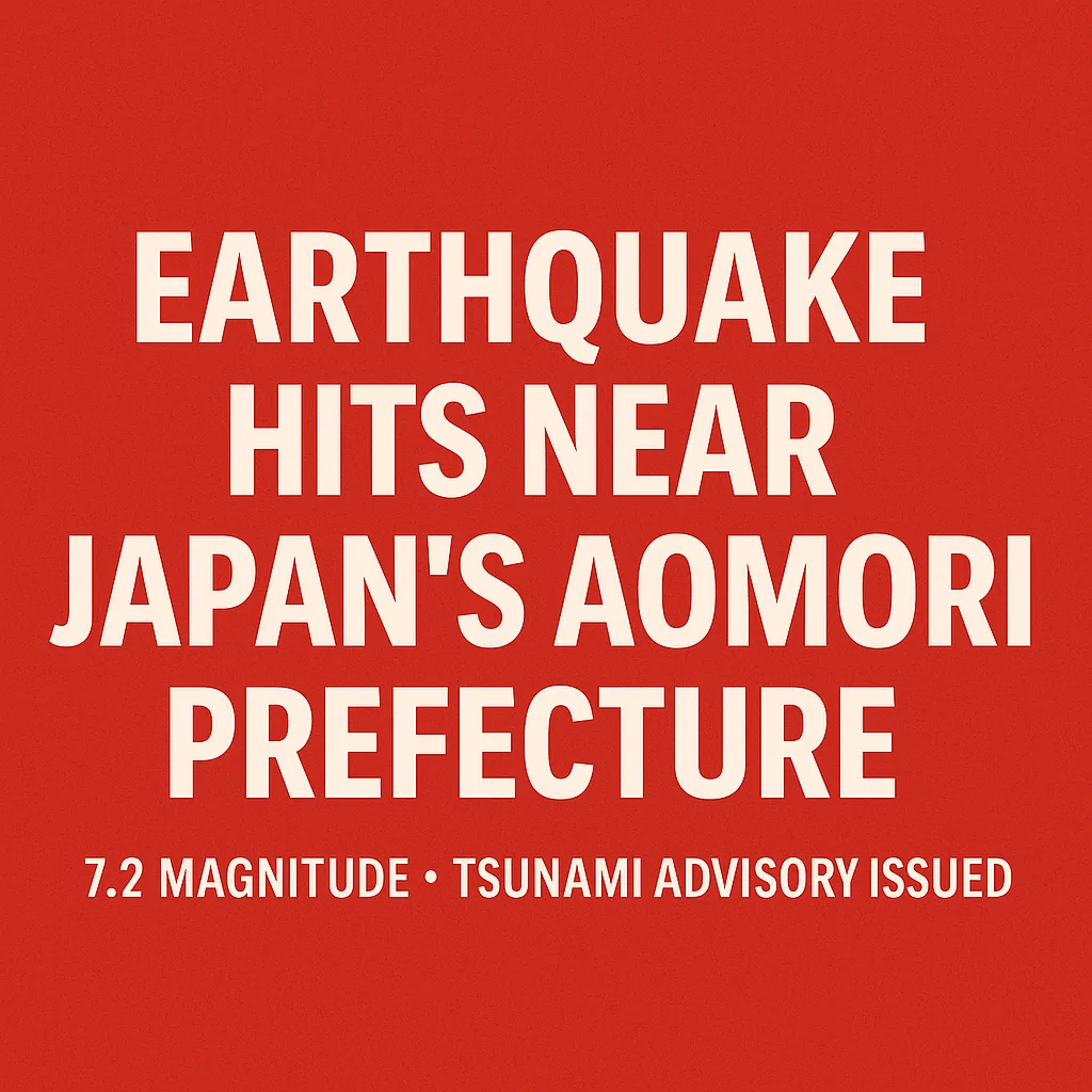 Earthquake near Aomori, tsunami advisory issuedEarthquake Strikes Near Japan’s Aomori Prefecture — Magnitude 7.2