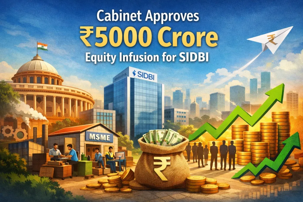 Cabinet Approves Rs 5000 Crore Equity Support to SIDBI to Boost MSME Credit