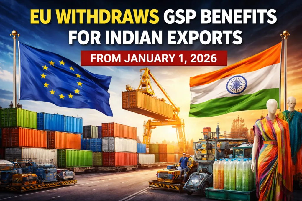 EU Withdraws GSP Tariff Benefits for Major Indian Exports From January 1 2026