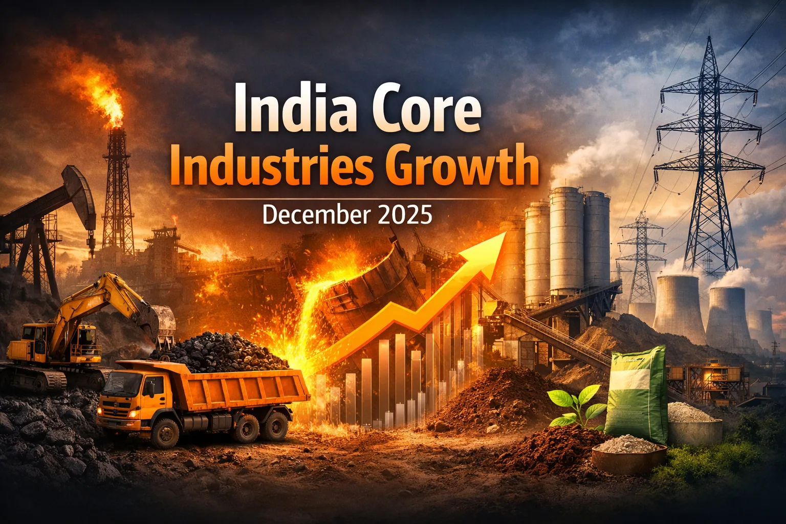 India Core Industries Grow 3.7% in December 2025