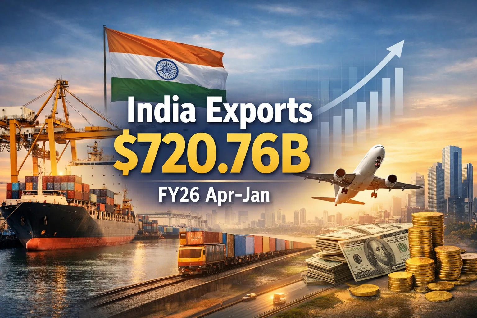 India Exports $720.76B | FY26 Apr–Jan