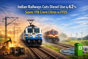 Indian Railways Electrification Cuts Diesel Use by 62%, Saves 178 Crore Litres in FY25