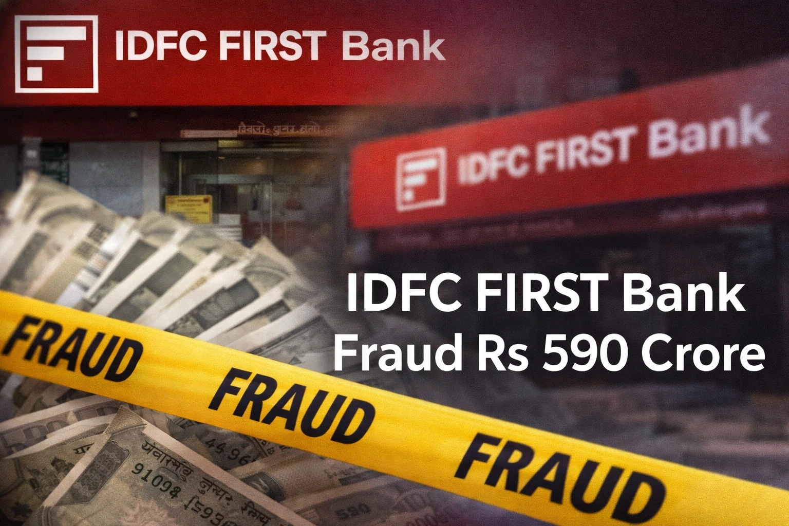 Bank fraud announcement with cash