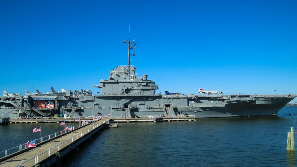 uss yorktown aircraft carrier in charleston harbor