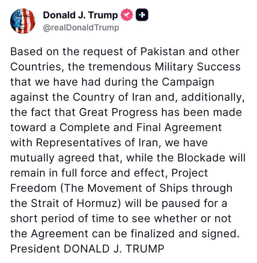 Trump Pauses Project Freedom in Hormuz as Iran Tightens Strait Control and Global Oil Risks Surge