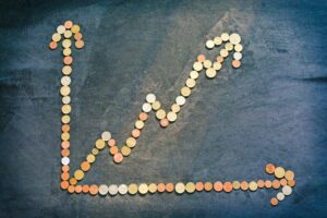 creative financial growth concept with coins