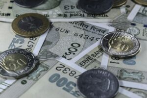 silver coins in close up shot