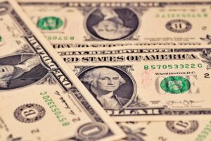 a close up shot of paper bills