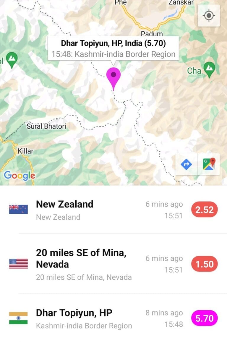 Magnitude 5.7 Earthquake Strikes Kashmir-India Border: GFZ Reports Seismic Activity Magnitude 5.7 Earthquake Strikes Kashmir-India Border: GFZ Reports Seismic Activity